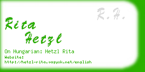 rita hetzl business card